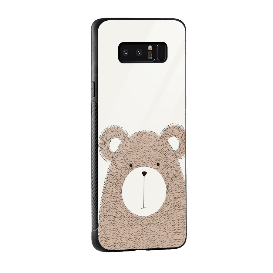 Cute Bear Glass Back Case for Galaxy Note 8