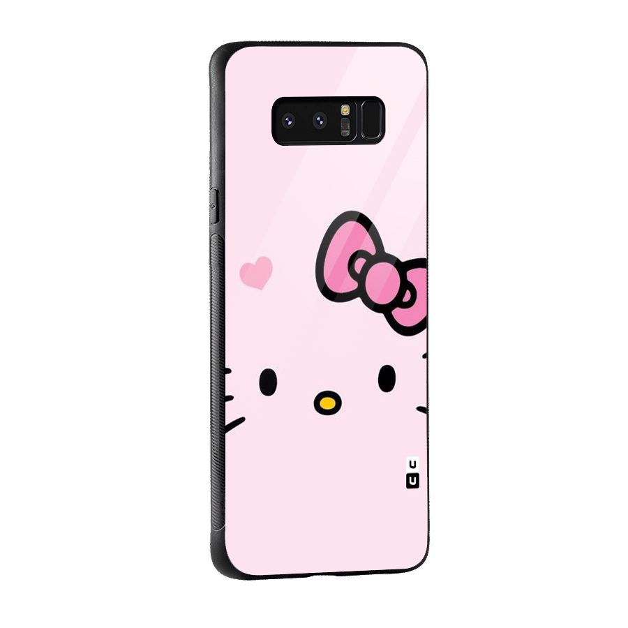 Cute Bow Face Glass Back Case for Galaxy Note 8