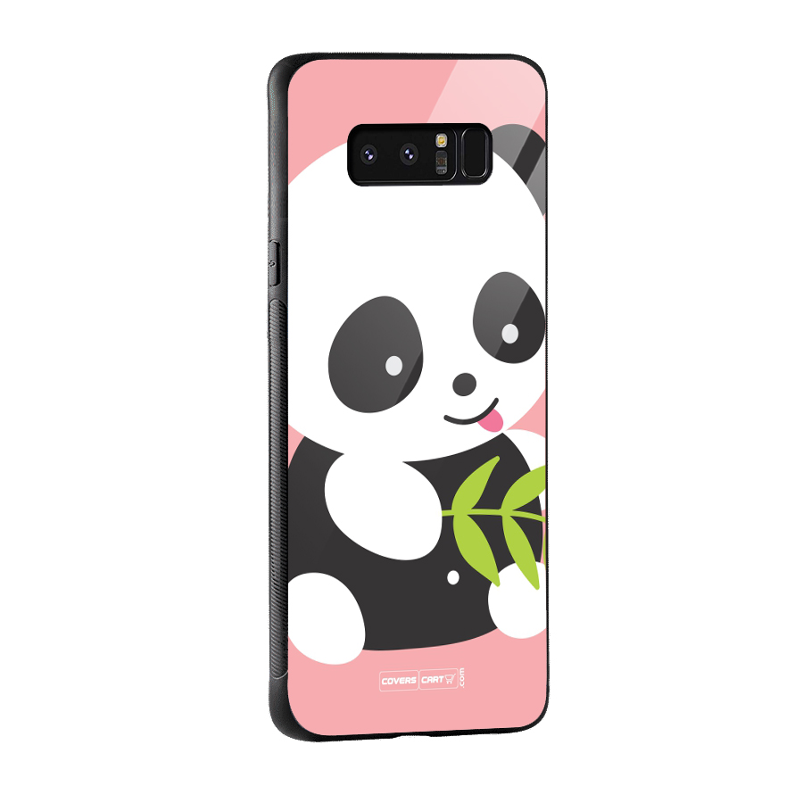 Cute Panda Pink Glass Back Case for Galaxy Note 8