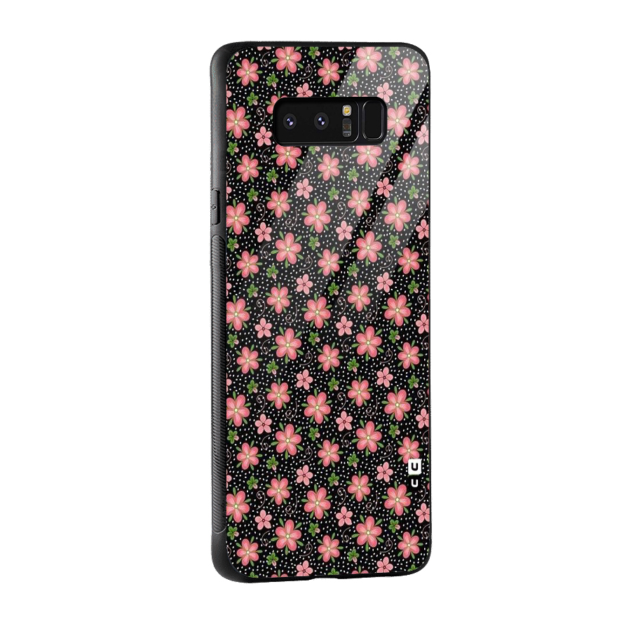 Cute Tiny Flowers Glass Back Case for Galaxy Note 8