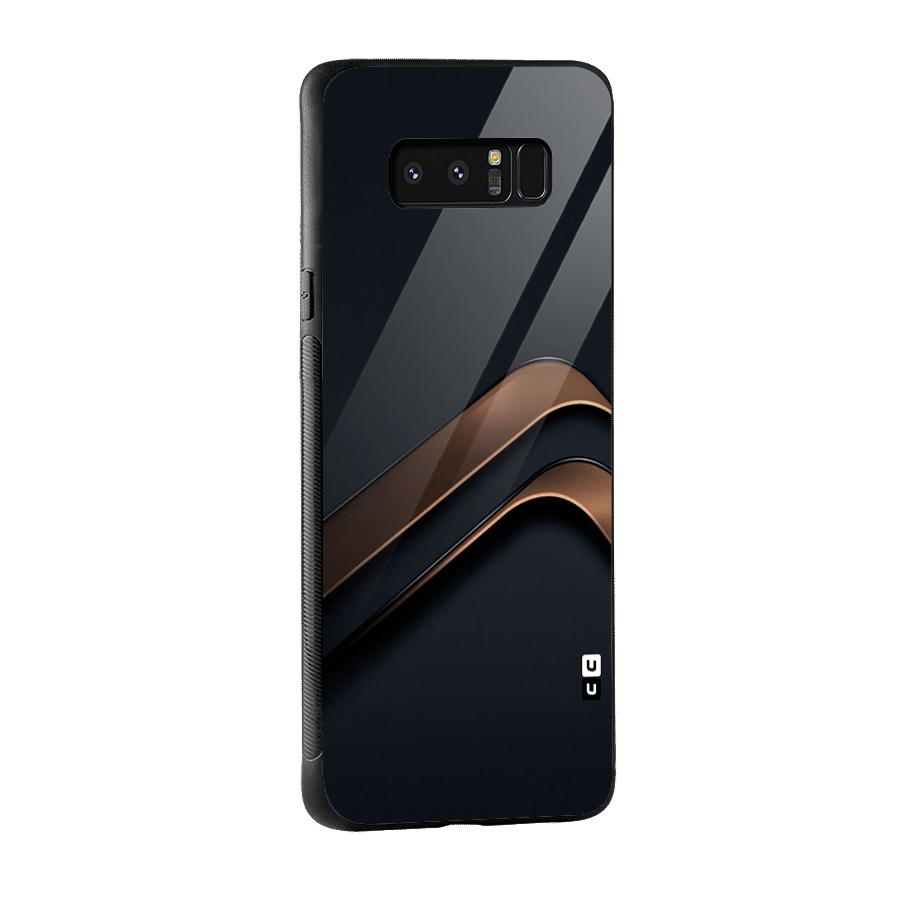 Dark Gold Stripes Glass Back Case for Galaxy Note 8