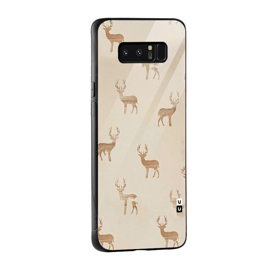 Deer Pattern Glass Back Case for Galaxy Note 8