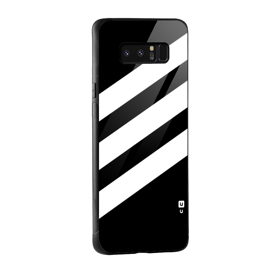 Diagonal Classic Stripes Glass Back Case for Galaxy Note 8