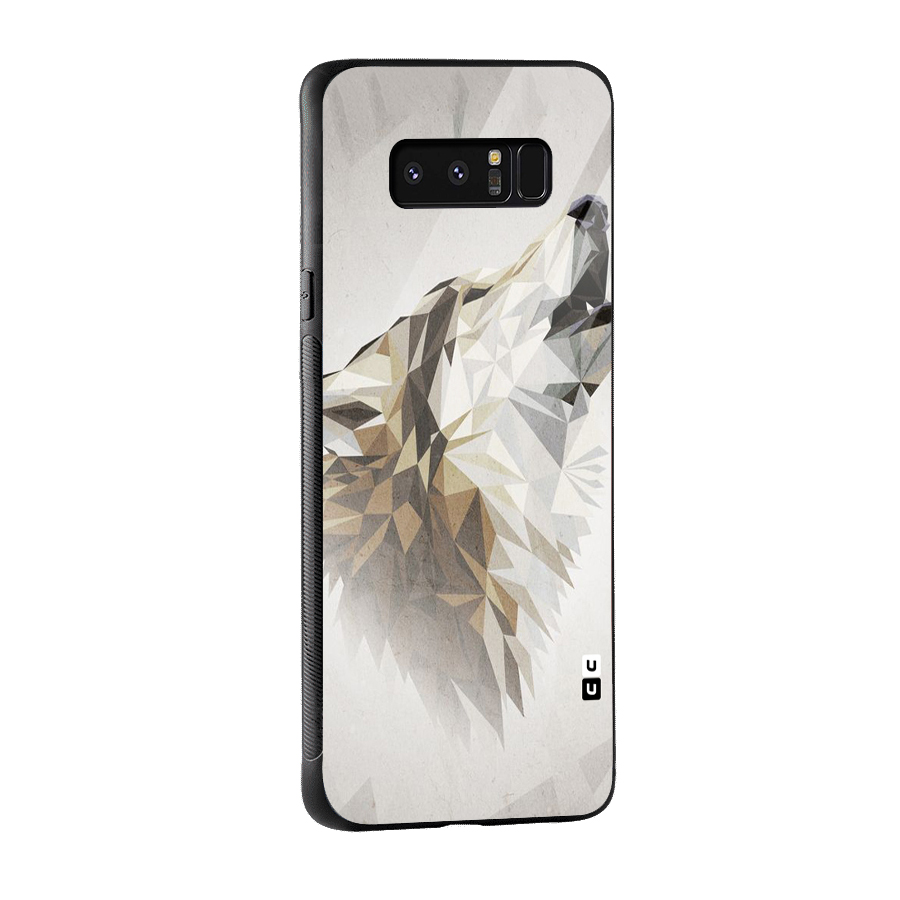 Diamond Wolf Glass Back Case for Galaxy Note 8