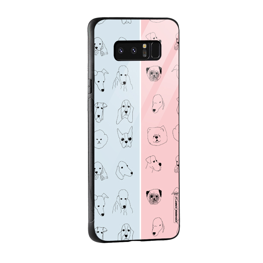Dog Cat And Cow Glass Back Case for Galaxy Note 8