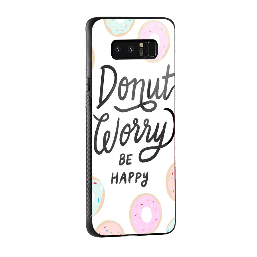 Donut Worry Be Happy Glass Back Case for Galaxy Note 8