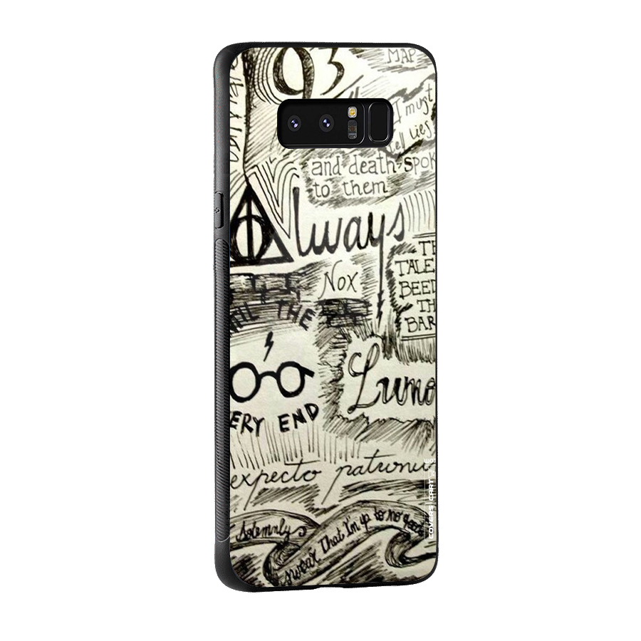 Doodle Art Glass Back Case for Galaxy Note 8