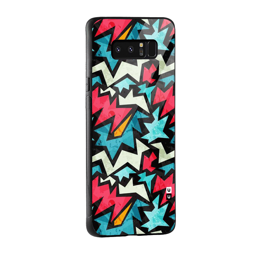 Electric Color Design Glass Back Case for Galaxy Note 8