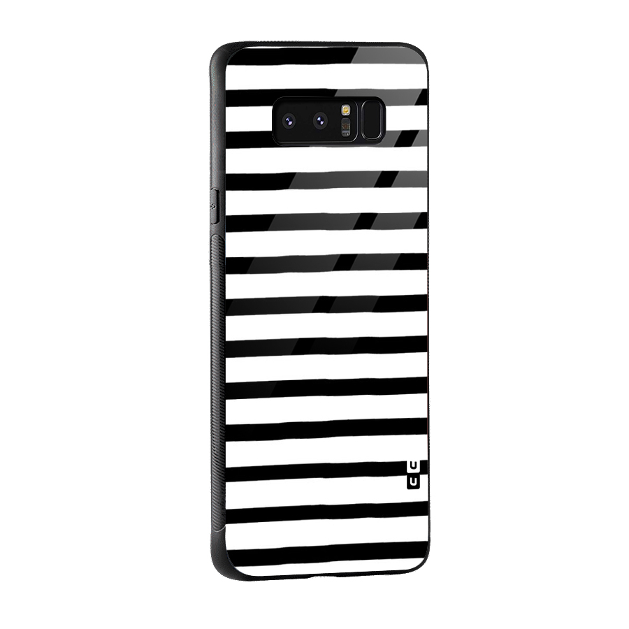Elegant Basic Stripes Glass Back Case for Galaxy Note 8