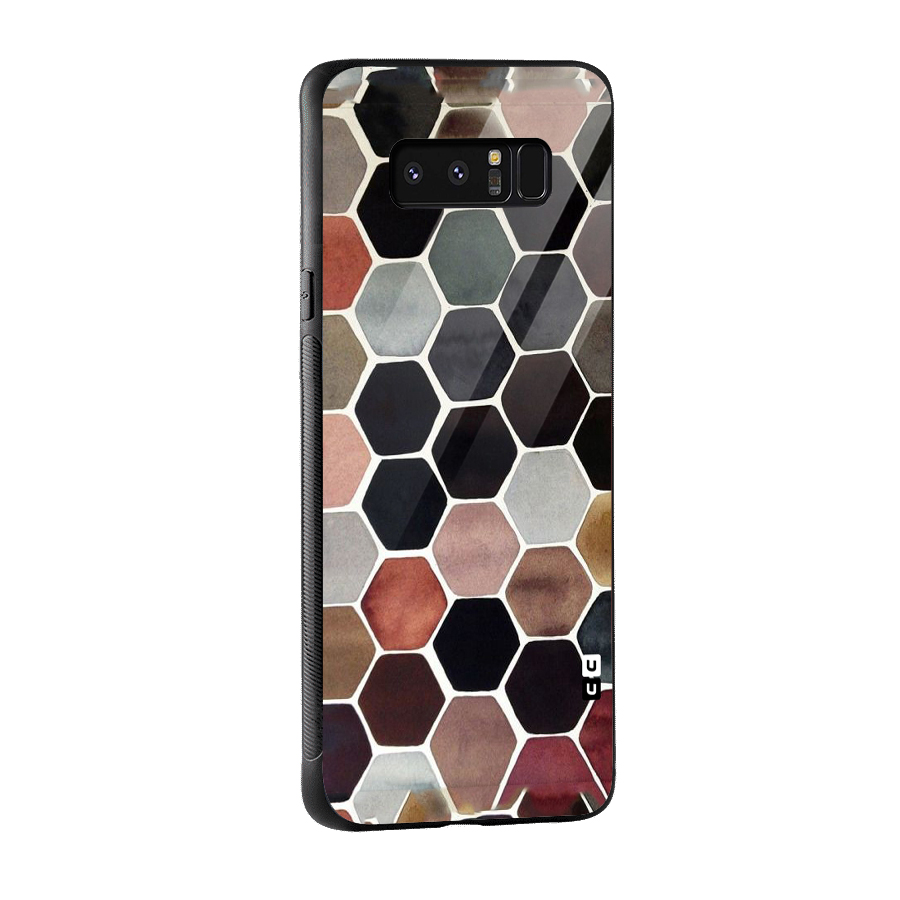 Elite Pastel Hexagons Glass Back Case for Galaxy Note 8