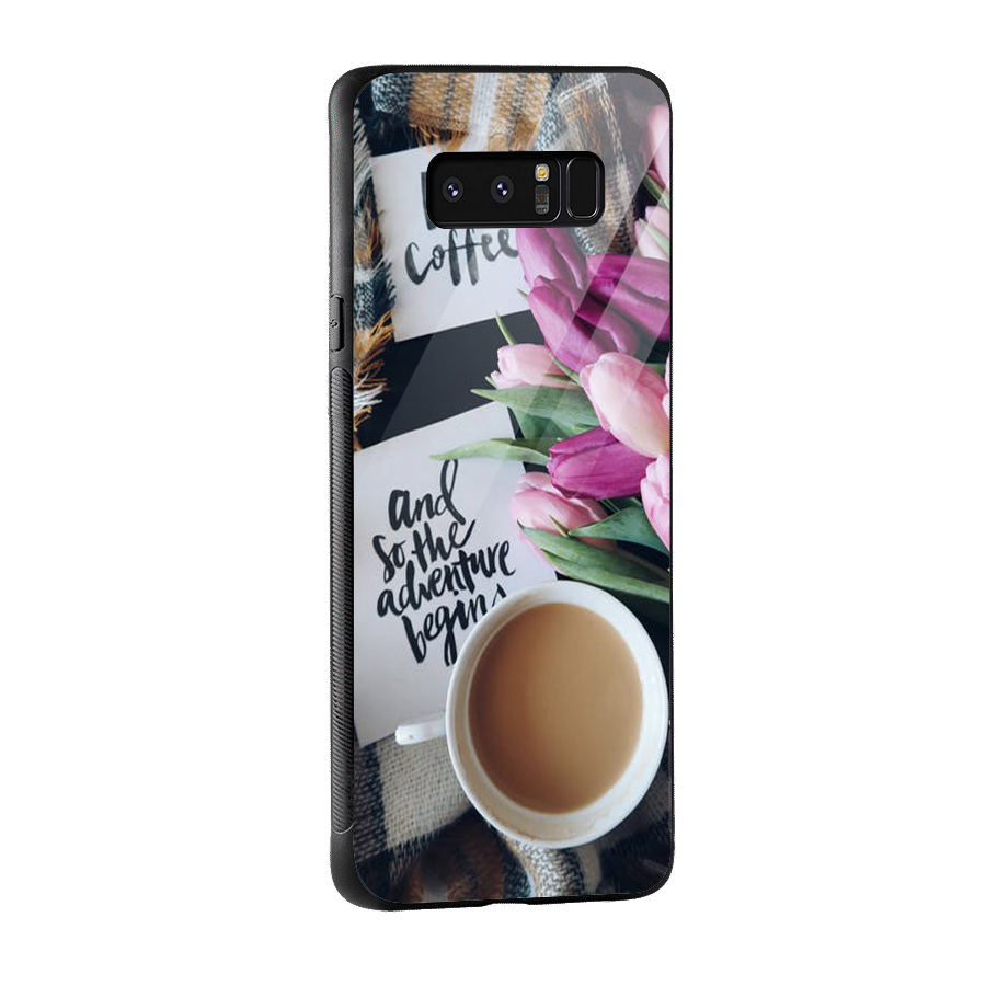 Floral Adventure Glass Back Case for Galaxy Note 8