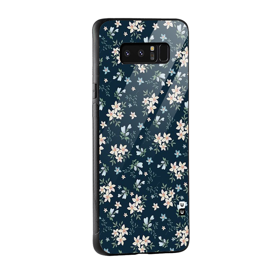 Floral Blue Bloom Glass Back Case for Galaxy Note 8