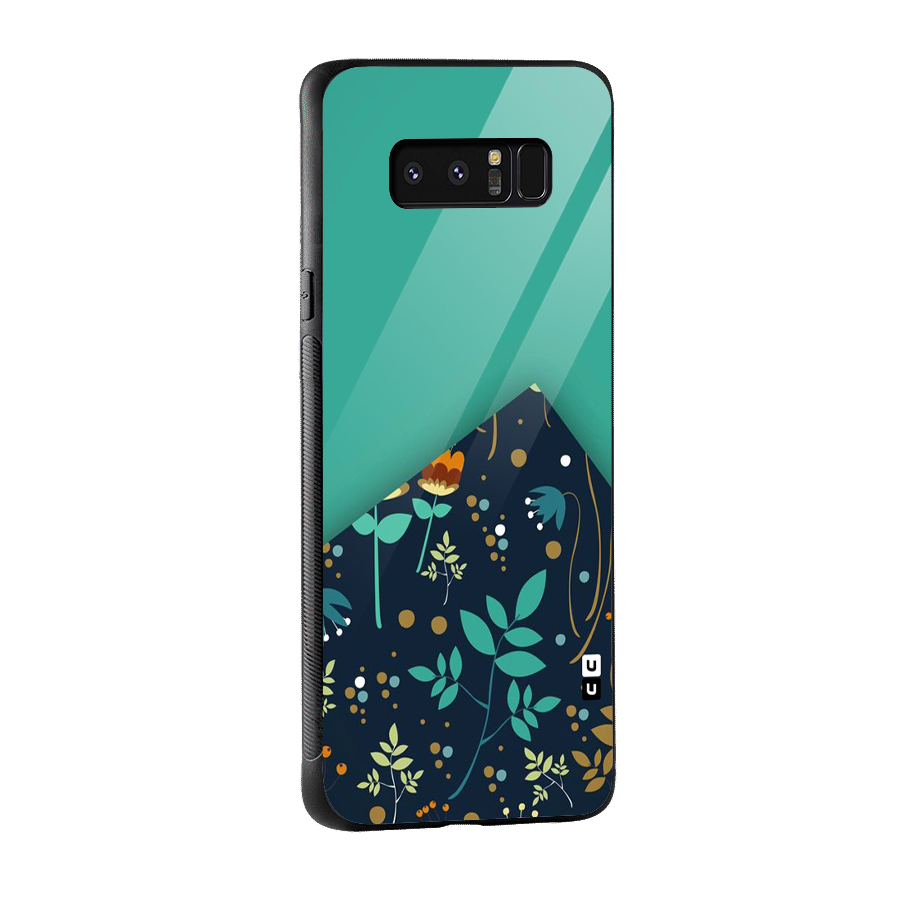 Floral Corner Glass Back Case for Galaxy Note 8