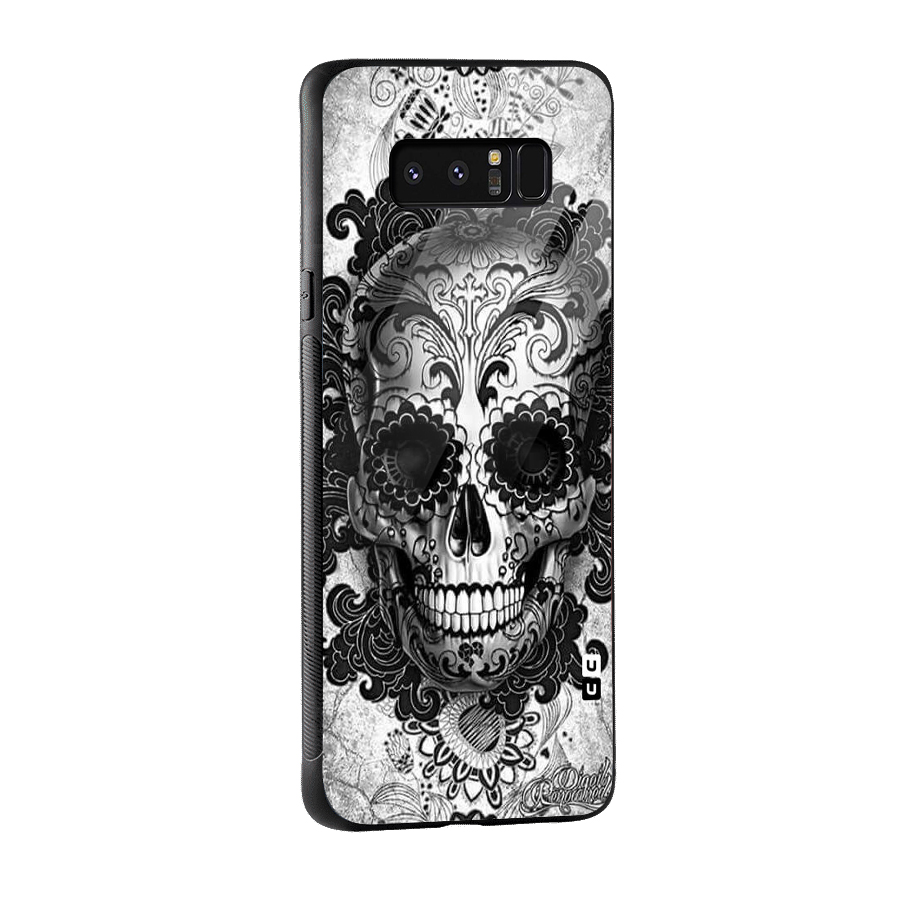 Floral Ghost Glass Back Case for Galaxy Note 8