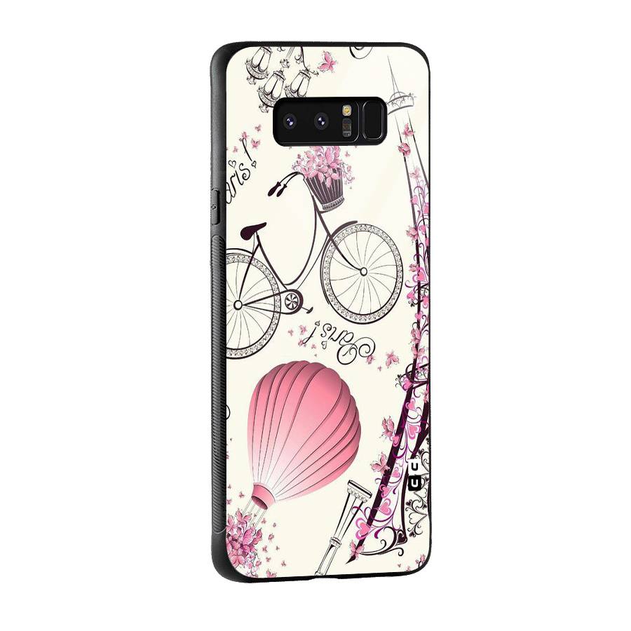 Flower Clipart Design Glass Back Case for Galaxy Note 8