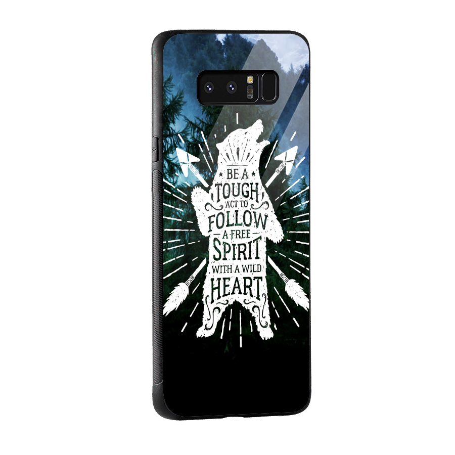 Follow Spirit Heart Glass Back Case for Galaxy Note 8