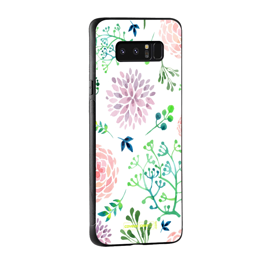 Fresh Floral Glass Back Case for Galaxy Note 8