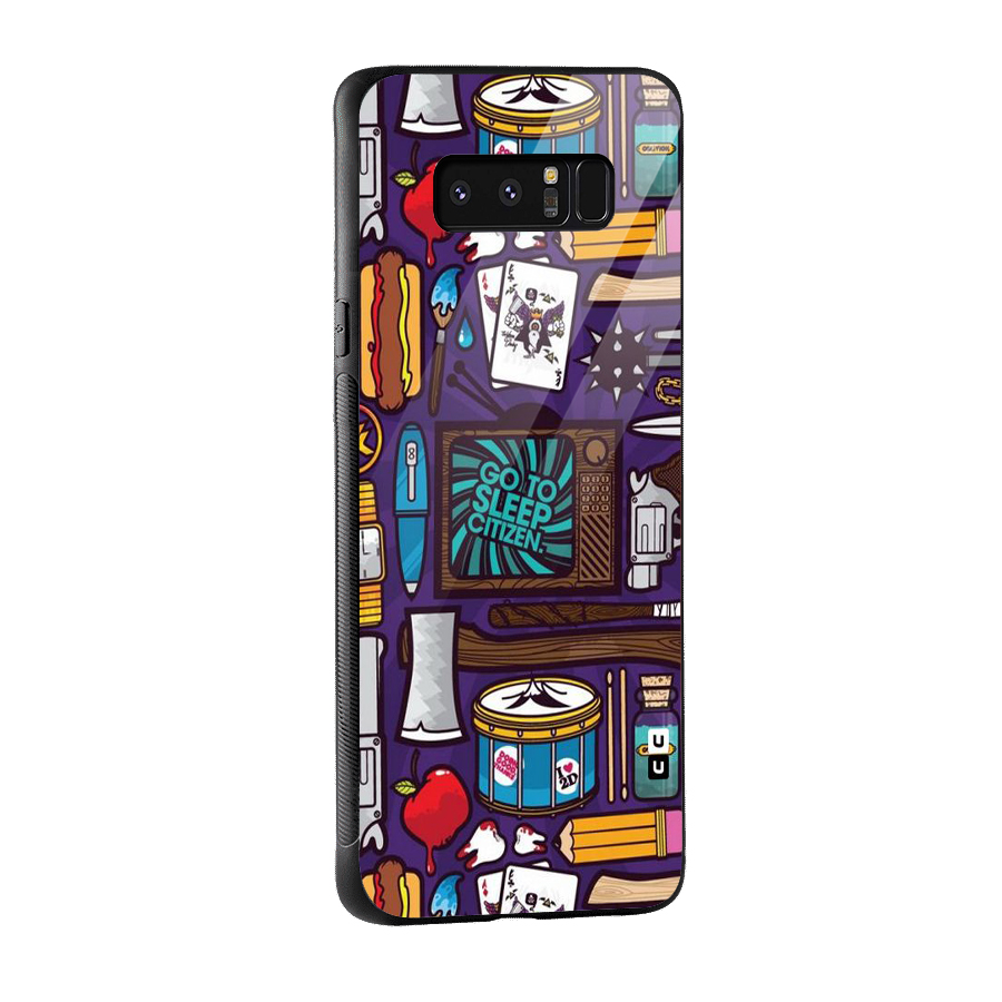 Go To Sleep Glass Back Case for Galaxy Note 8