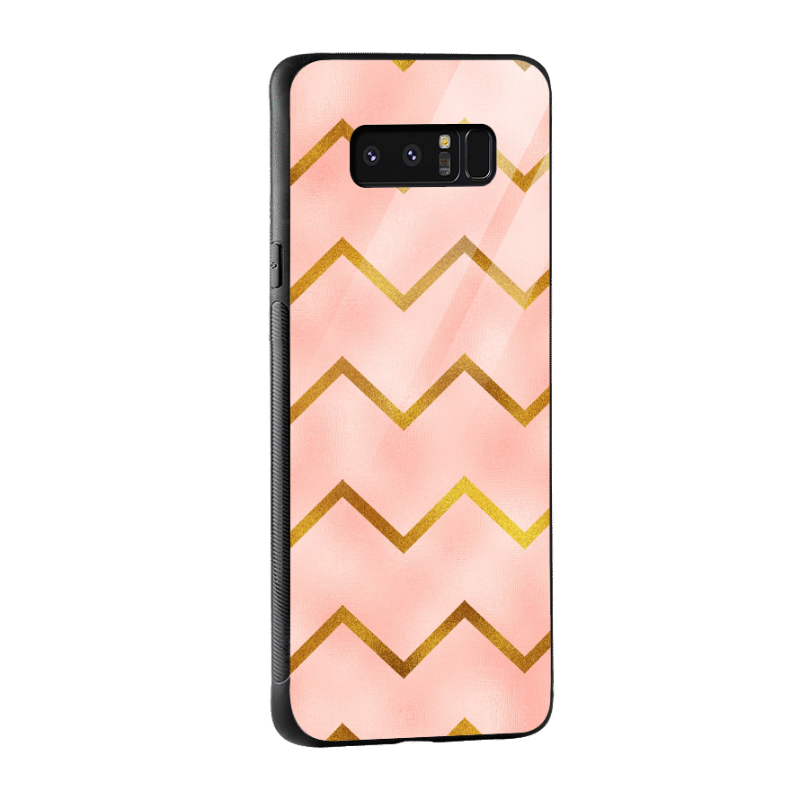 Gold Pink Pattern Glass Back Case for Galaxy Note 8
