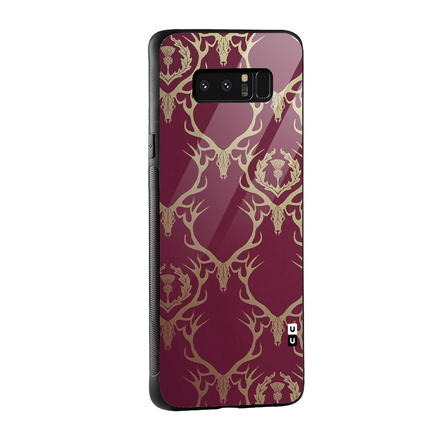 Golden Bull Design Glass Back Case for Galaxy Note 8