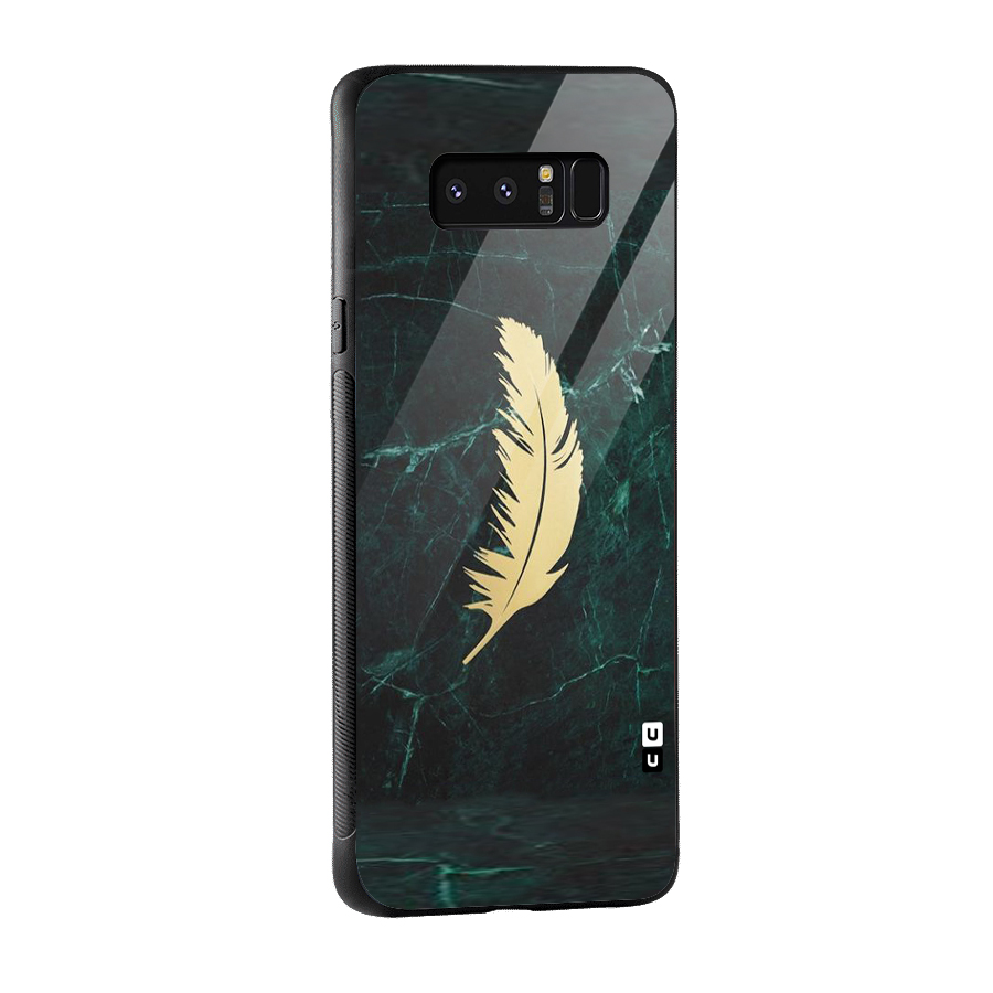 Golden Leaf Glass Back Case for Galaxy Note 8