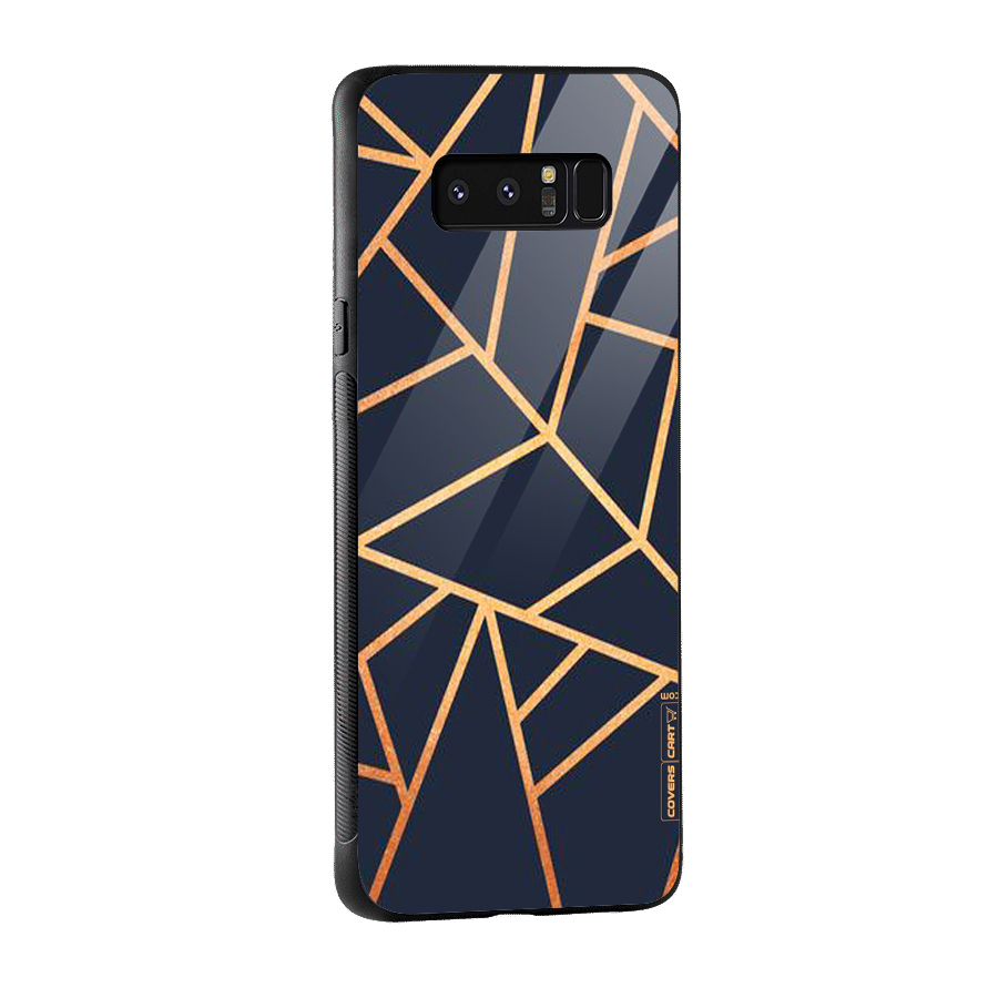 Golden Pattern Glass Back Case for Galaxy Note 8