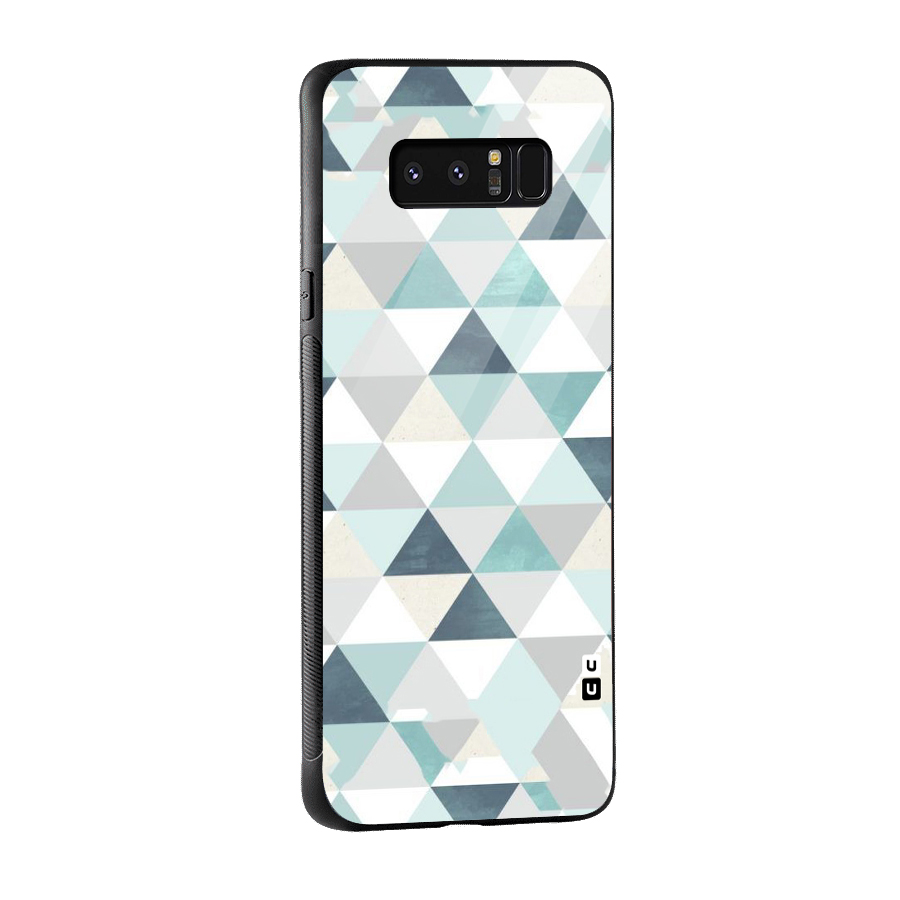 Green And Grey Pattern Glass Back Case for Galaxy Note 8