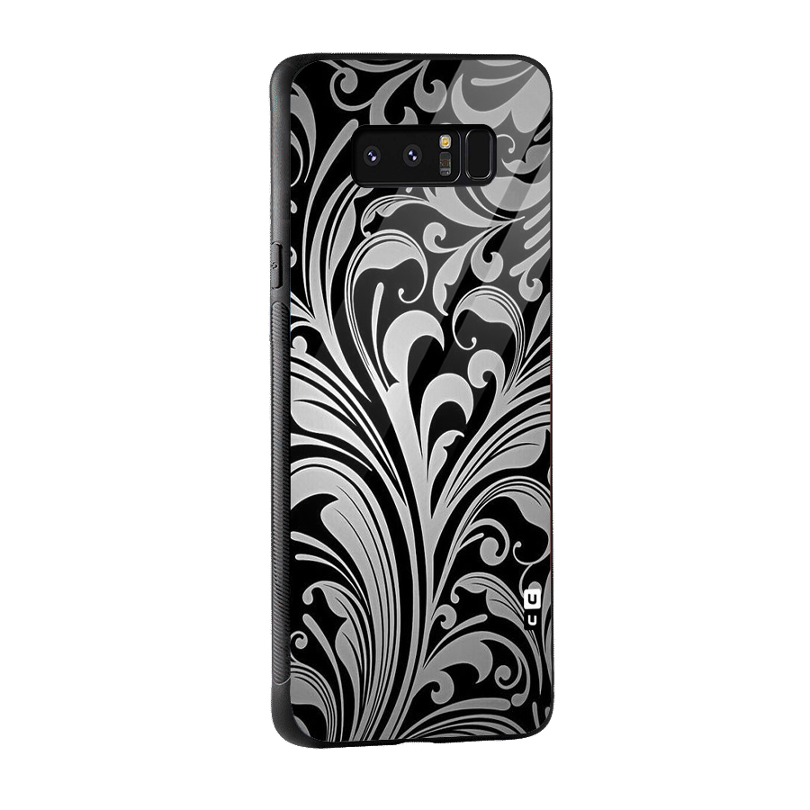 Grey Beauty Pattern Glass Back Case for Galaxy Note 8