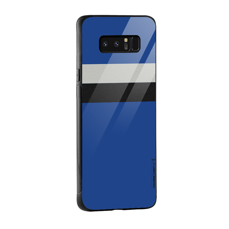 Grey Black Strips Glass Back Case for Galaxy Note 8