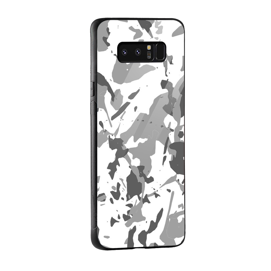 Grey Camouflage Army Glass Back Case for Galaxy Note 8