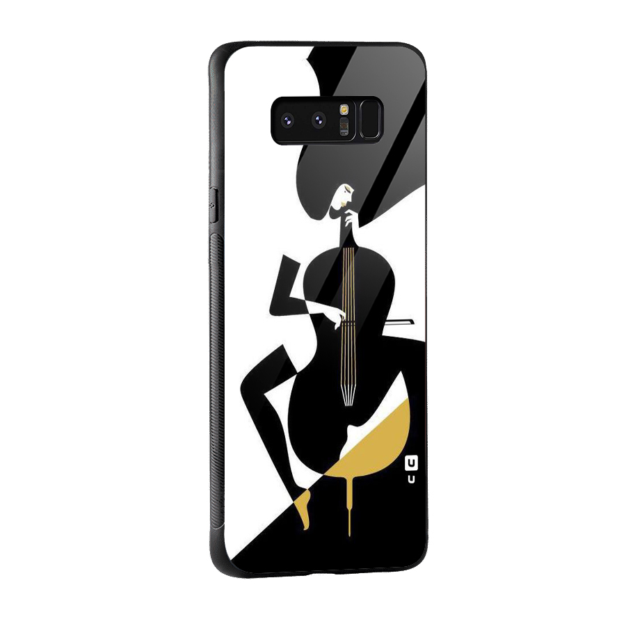 Guitar Women Glass Back Case for Galaxy Note 8