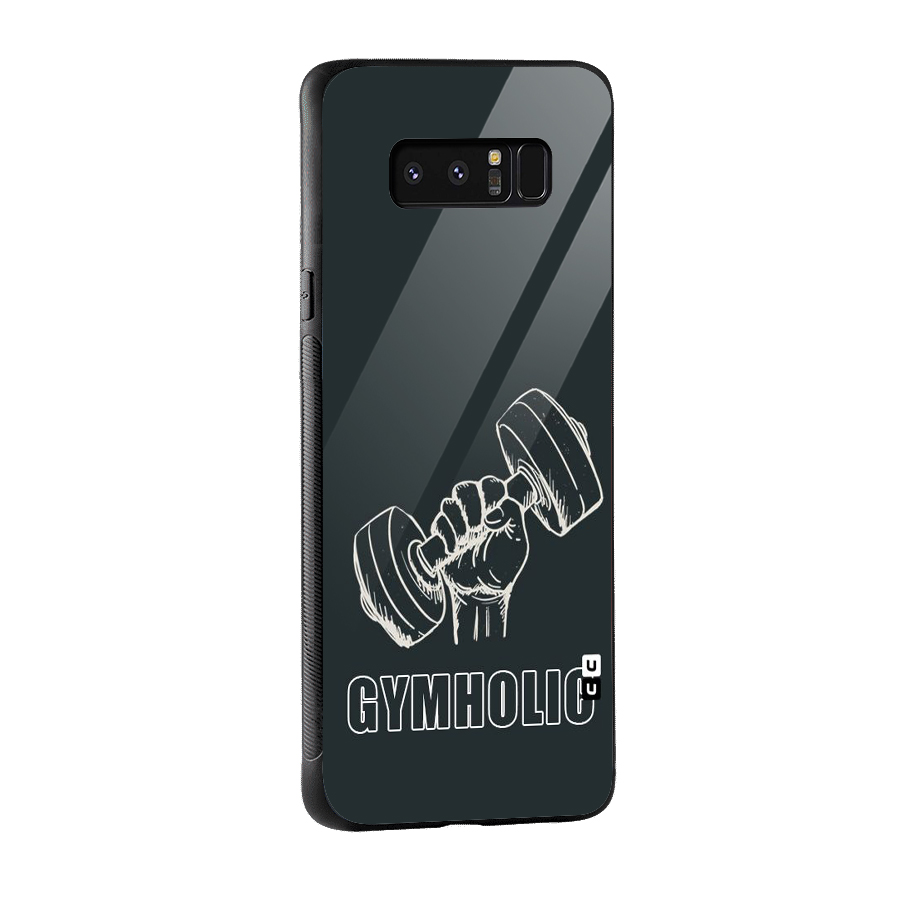 Gymholic Design Glass Back Case for Galaxy Note 8