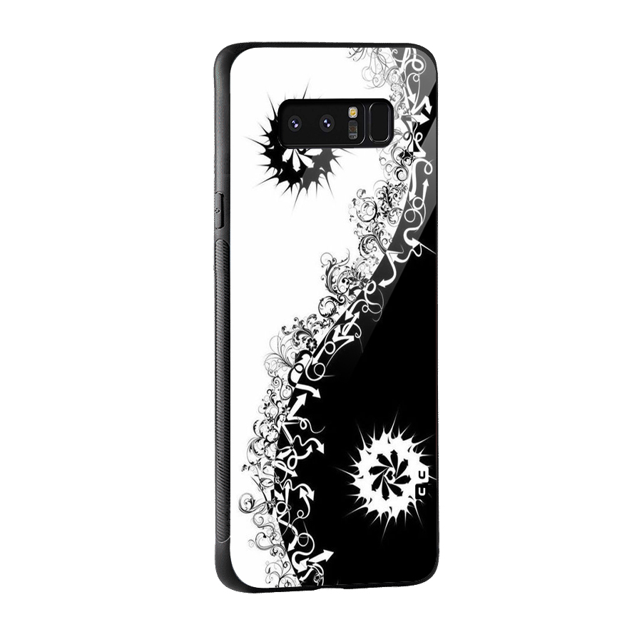 Half Peace Design Glass Back Case for Galaxy Note 8
