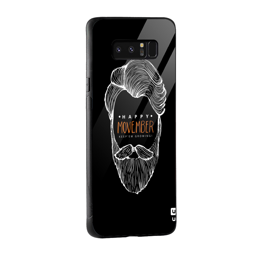 Happy Movember Black Glass Back Case for Galaxy Note 8