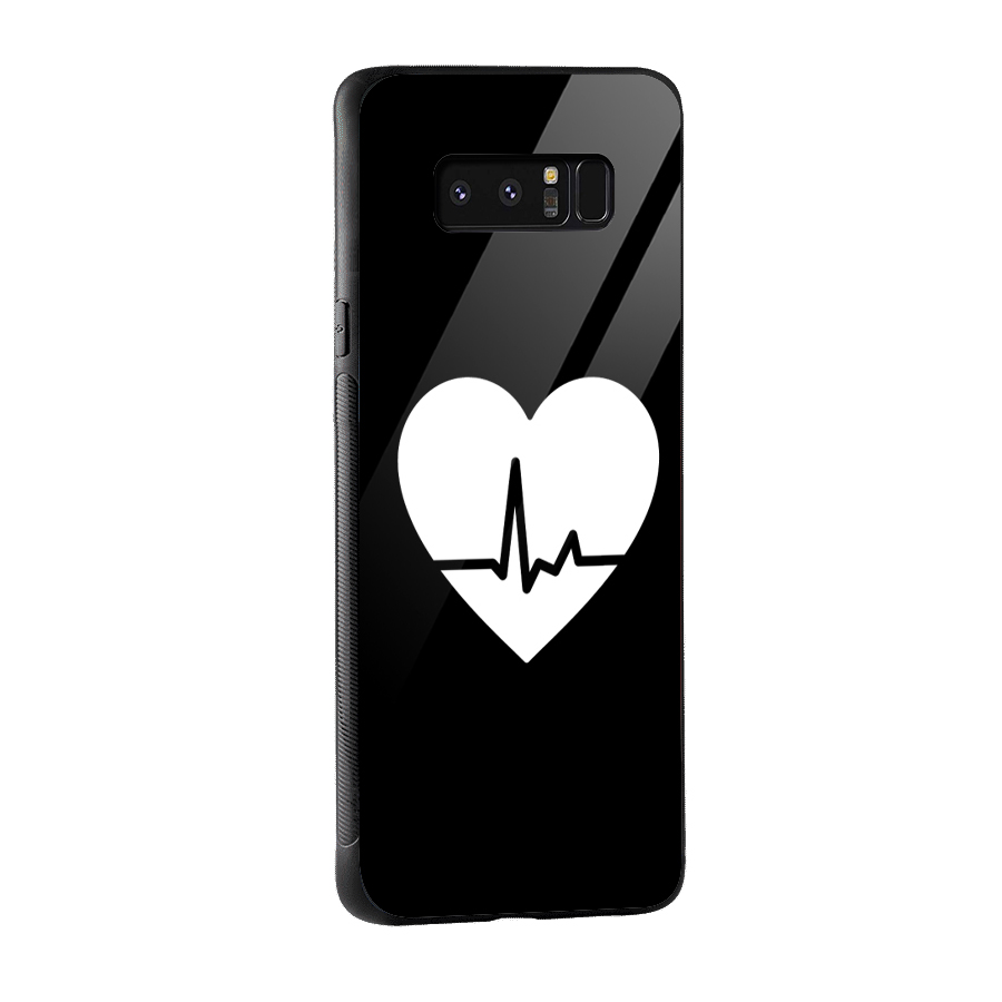 Heart Beat Glass Back Case for Galaxy Note 8