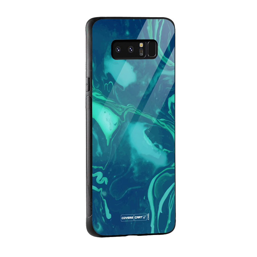 Jazzy Green Marble Texture Glass Back Case for Galaxy Note 8