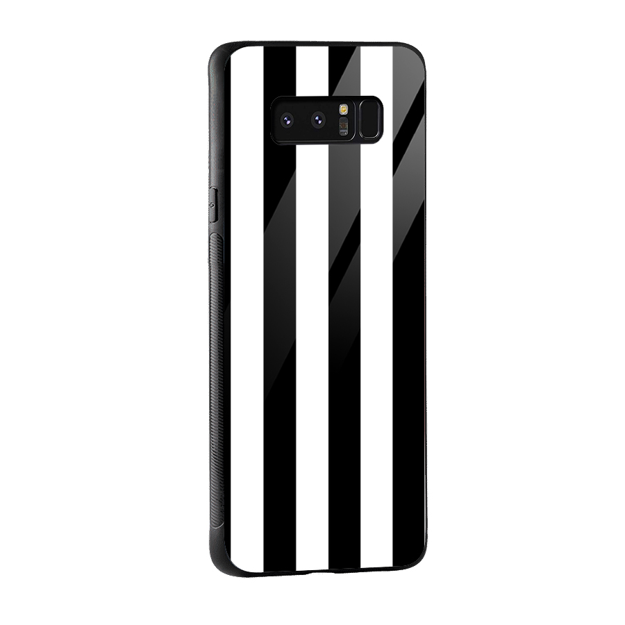 Lavish Black Stripes Glass Back Case for Galaxy Note 8