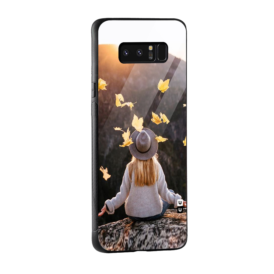 Leaf Rain Sunset Glass Back Case for Galaxy Note 8
