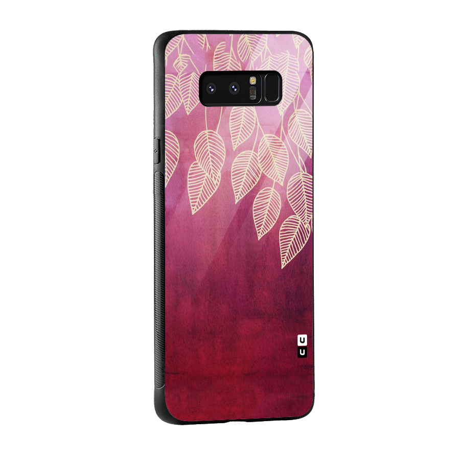 Leafy Outline Glass Back Case for Galaxy Note 8