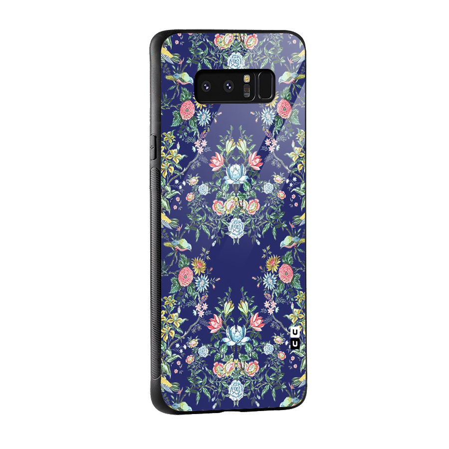 Little Flowers Pattern Glass Back Case for Galaxy Note 8