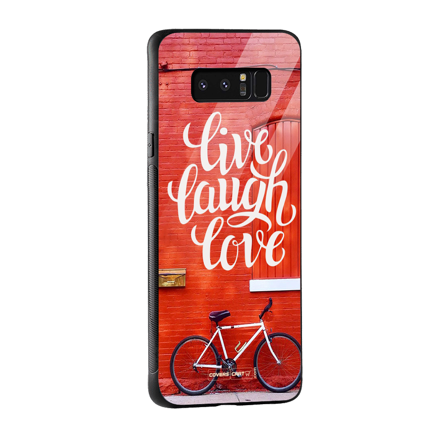 Live Laugh Love Glass Back Case for Galaxy Note 8