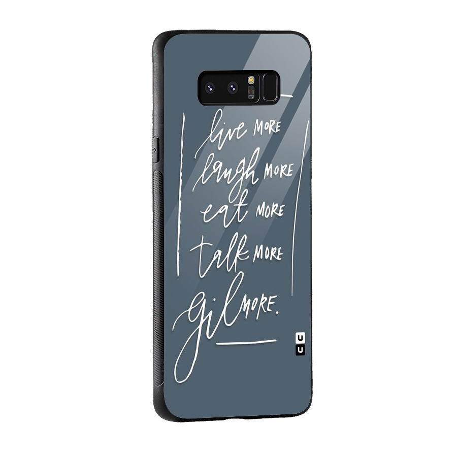 Live Laugh More Glass Back Case for Galaxy Note 8