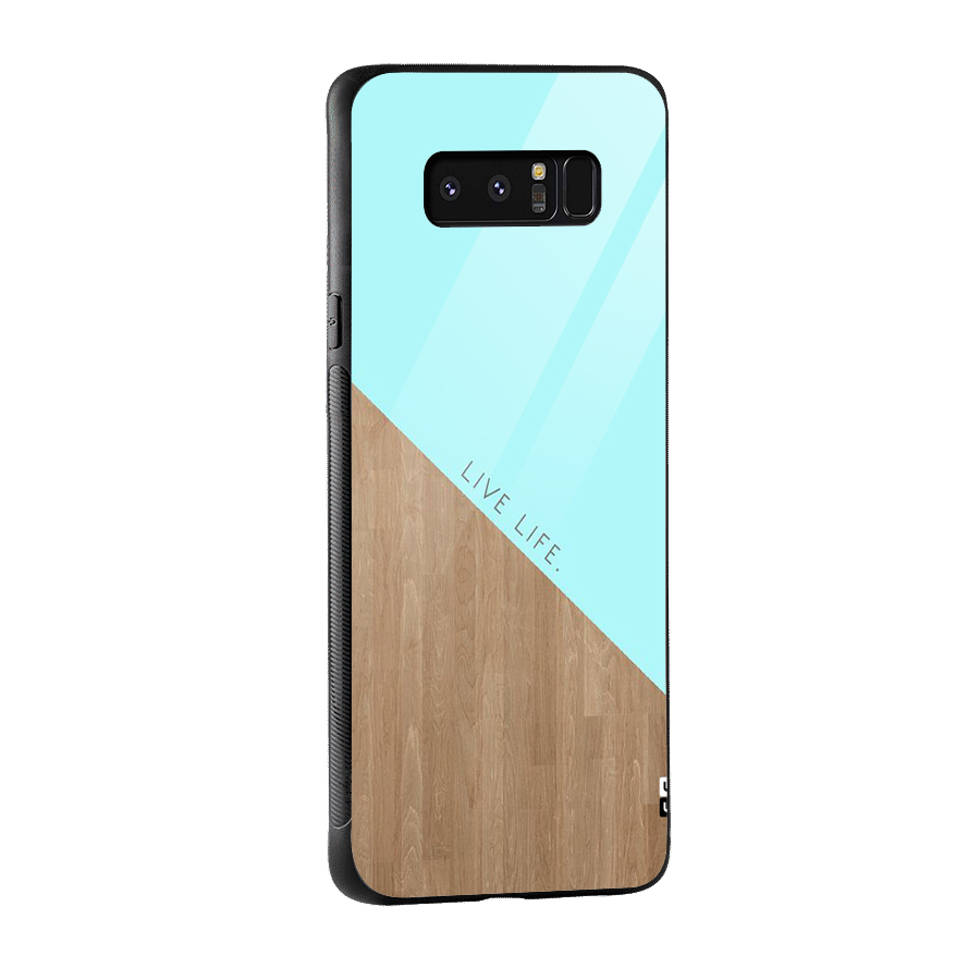 Live Life Glass Back Case for Galaxy Note 8