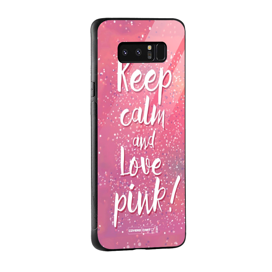 Love Pink Glass Back Case for Galaxy Note 8