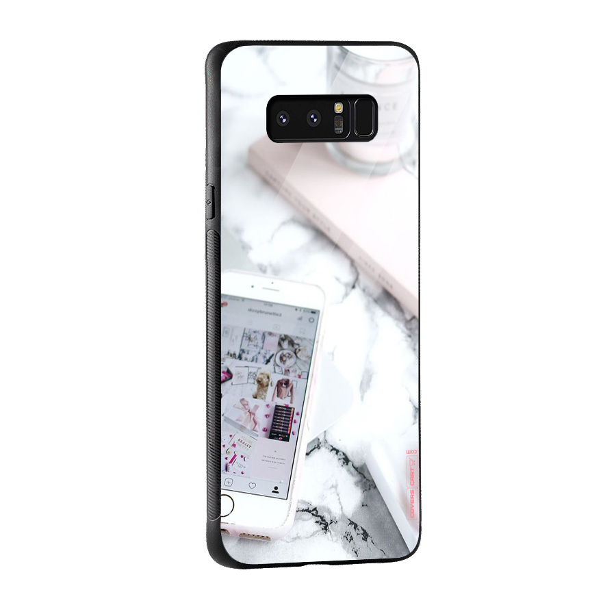 Make Up And Phone Glass Back Case for Galaxy Note 8