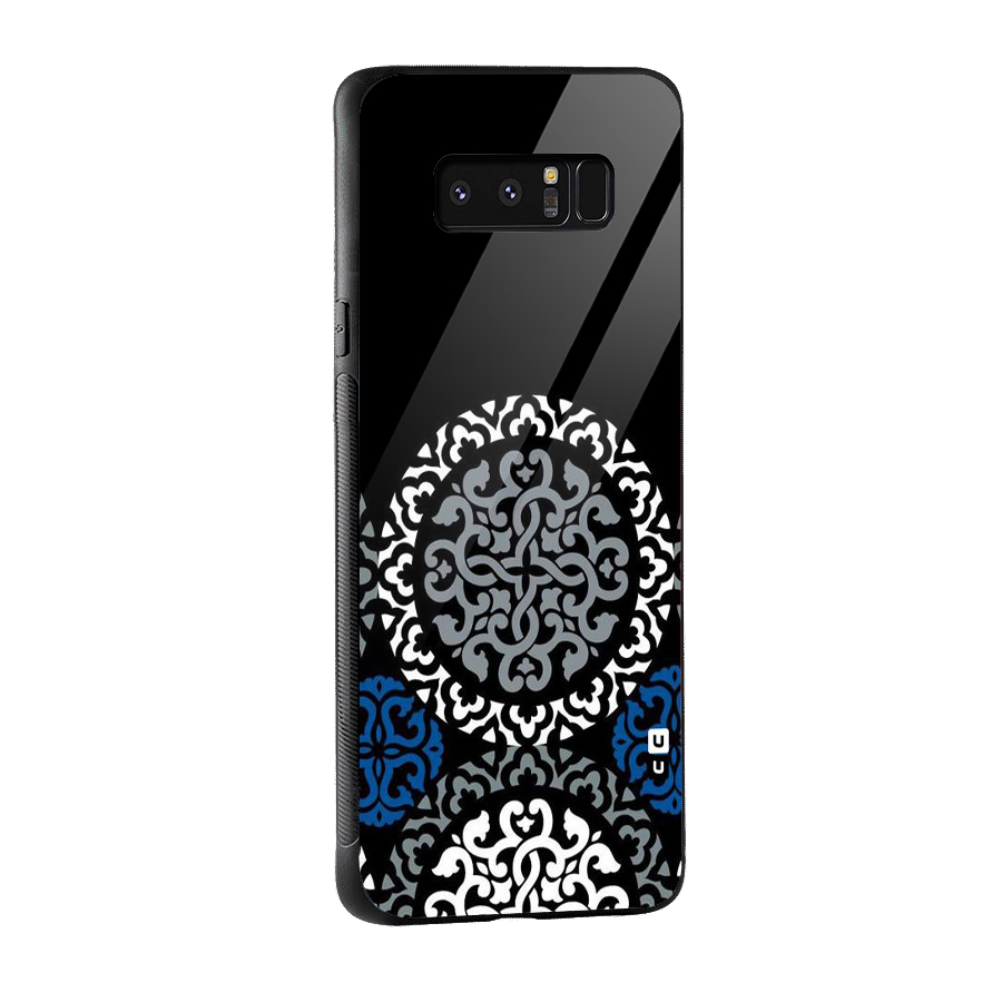 Mandala Circle Pattern Glass Back Case for Galaxy Note 8