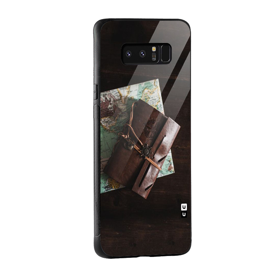 Map Journal Glass Back Case for Galaxy Note 8