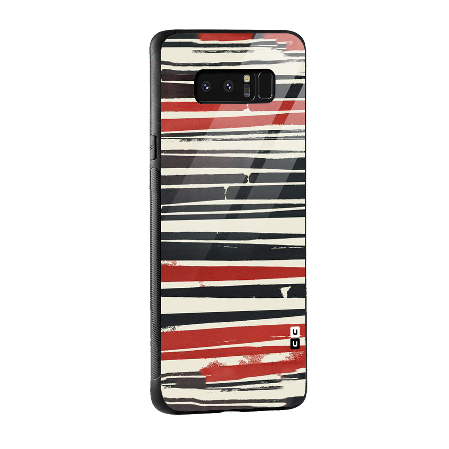 Messy Vintage Stripes Glass Back Case for Galaxy Note 8