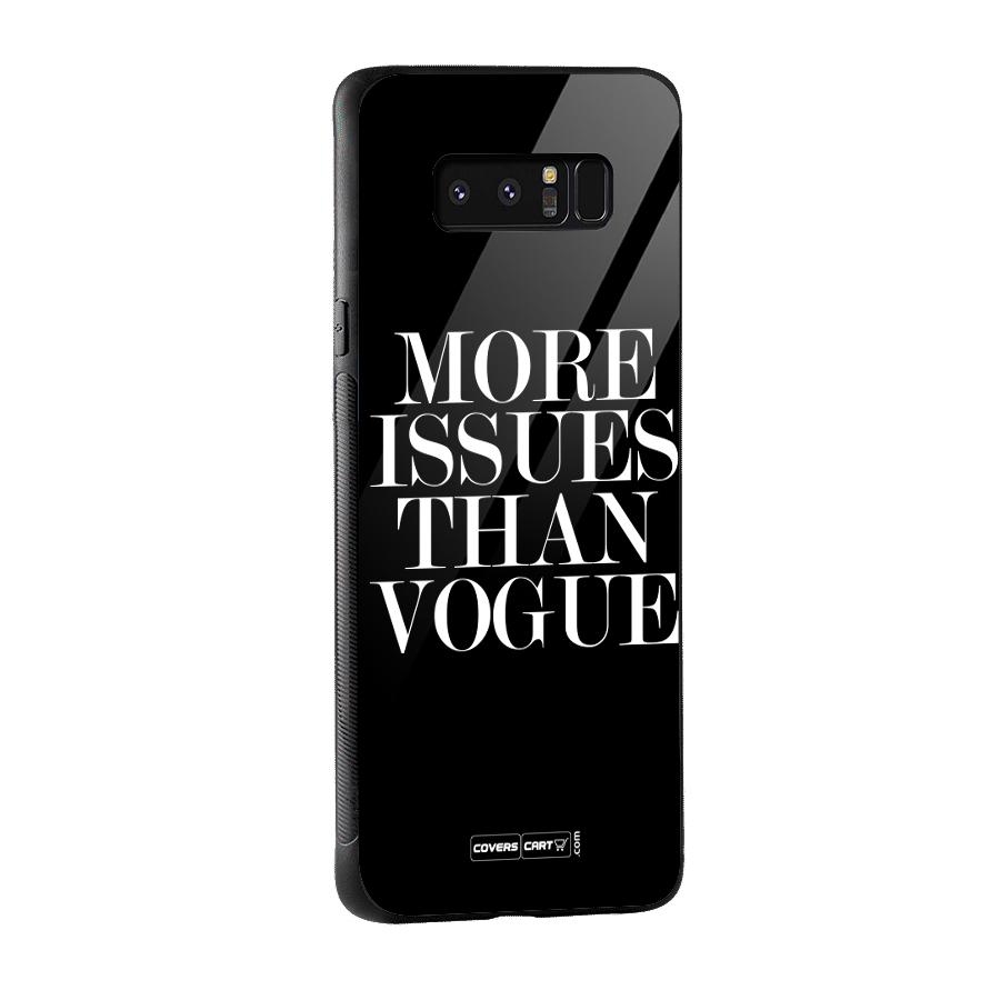 More Issues than Vogue (Black) Glass Back Case for Galaxy Note 8