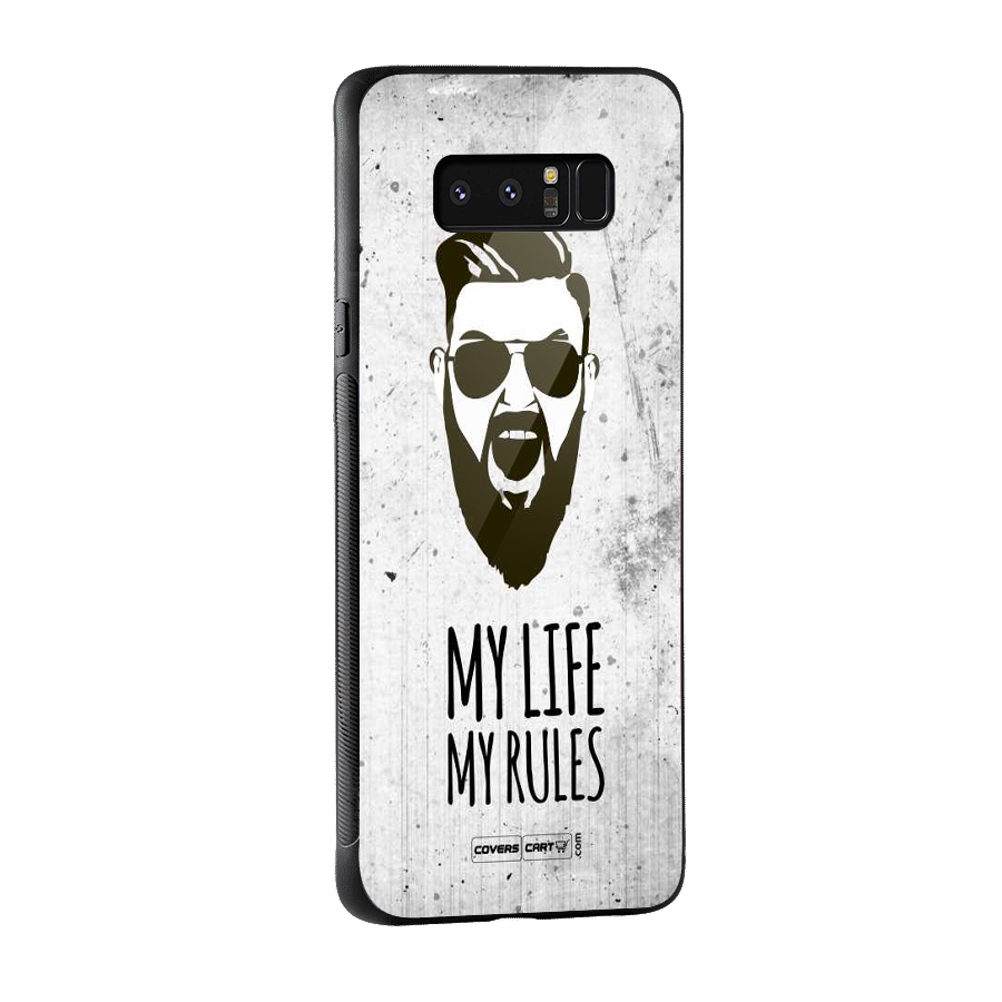 My Life My Rules Glass Back Case for Galaxy Note 8